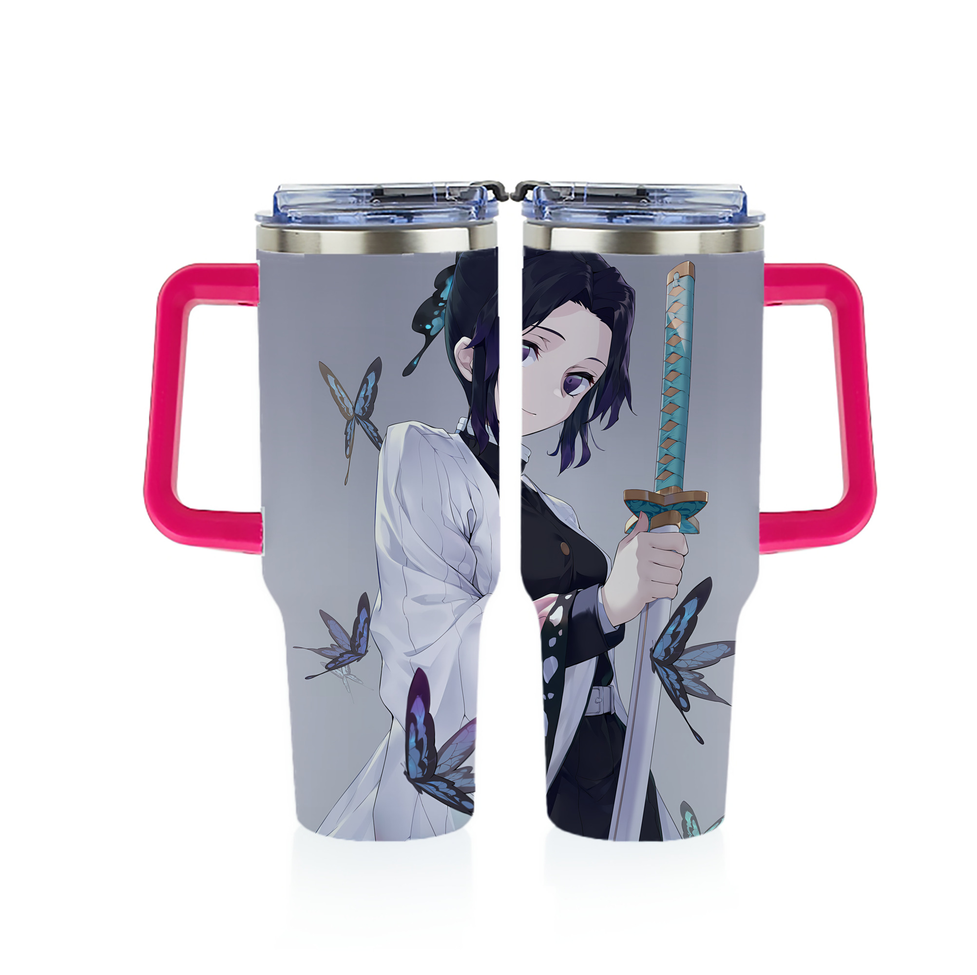 （画像用） 鬼滅の刃（きめつのやいば）蟲柱-胡蝶 しのぶ／こちょう しのぶ Kochou Shinobu 1200ｍLフルプリント車用タンブラー